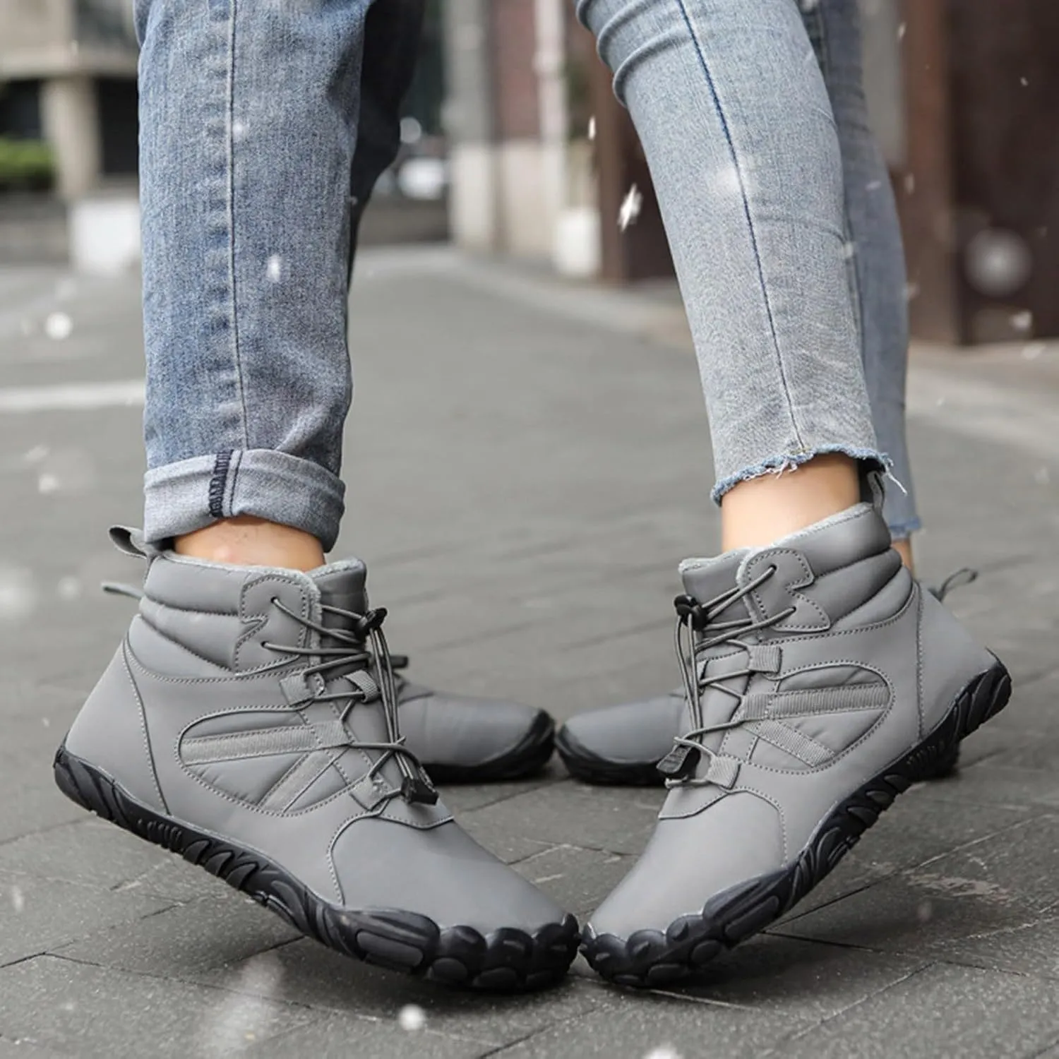 Boots for Women Fur Lined Warm Comfortable Snow Shoes Anti Slip Elastic Gore Trendy Winter Outdoor Hiking Shoes