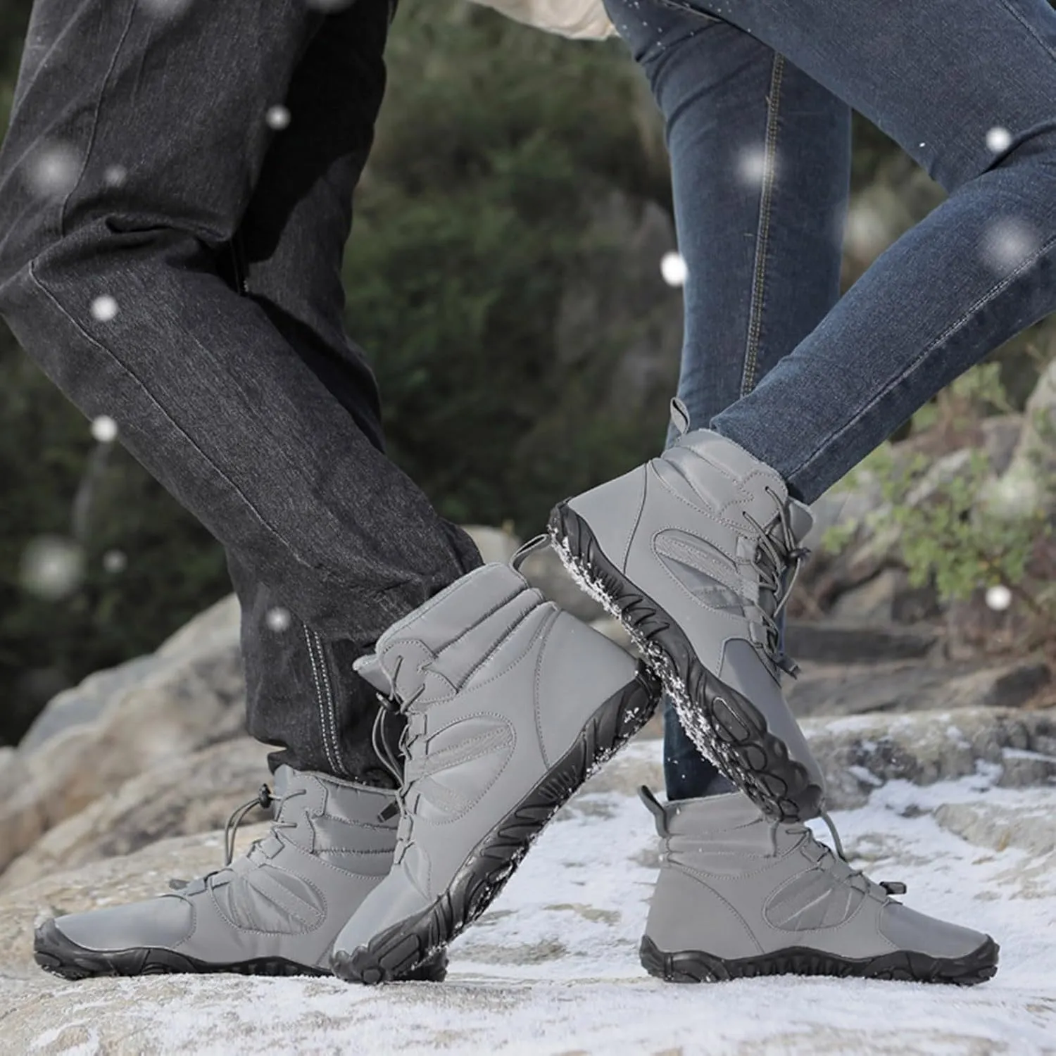 Boots for Women Fur Lined Warm Comfortable Snow Shoes Anti Slip Elastic Gore Trendy Winter Outdoor Hiking Shoes