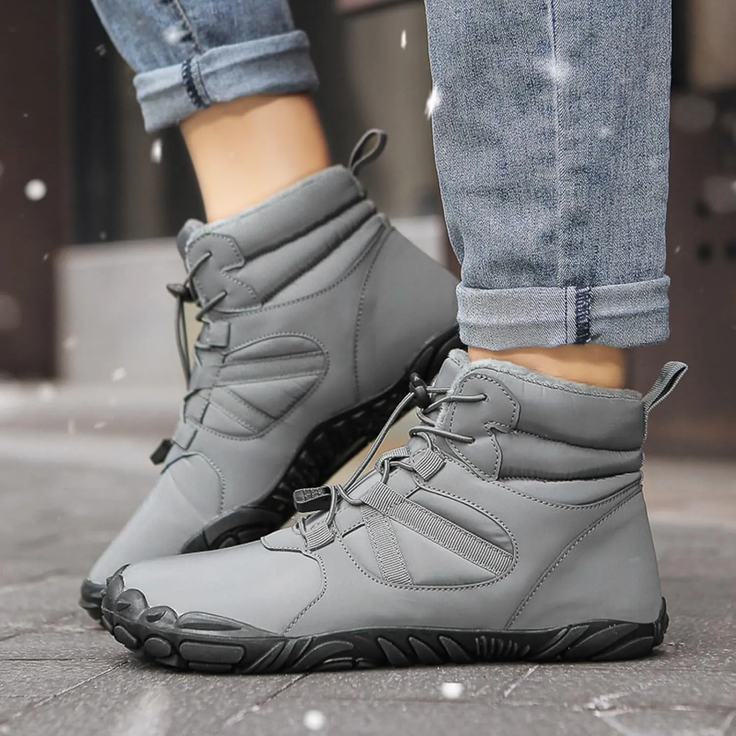 Boots for Women Fur Lined Warm Comfortable Snow Shoes Anti Slip Elastic Gore Trendy Winter Outdoor Hiking Shoes
