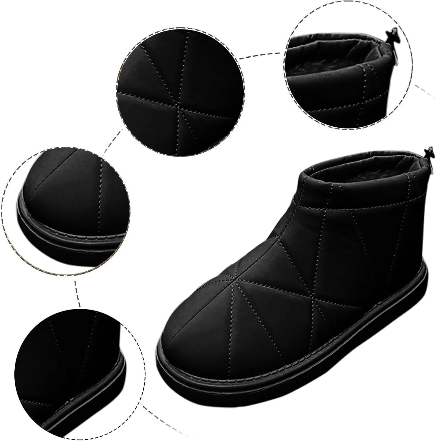 Boots for Women Fur Lined Warm Waterproof Plush Women Boots Platform Elastic Gore Trendy Casual Winter Shoes