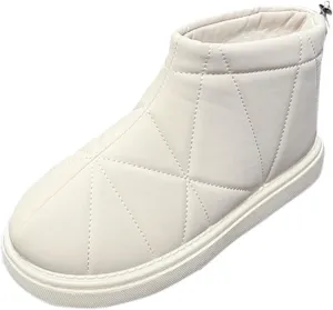Boots for Women Fur Lined Warm Waterproof Plush Women Boots Platform Elastic Gore Trendy Casual Winter Shoes