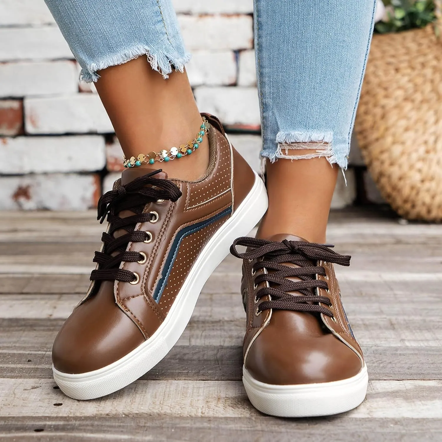 Boots for Women Lace up Platform Soft Comfortable Ankle Boots Outdoor Trendy Casual Women Shoes