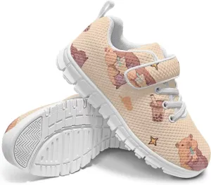 Boys Girls Single Buckle Sneakers,Lightweight Spring Outdoor Sports Shoes,Children Anti-Skid Mesh Cycling Sneaker