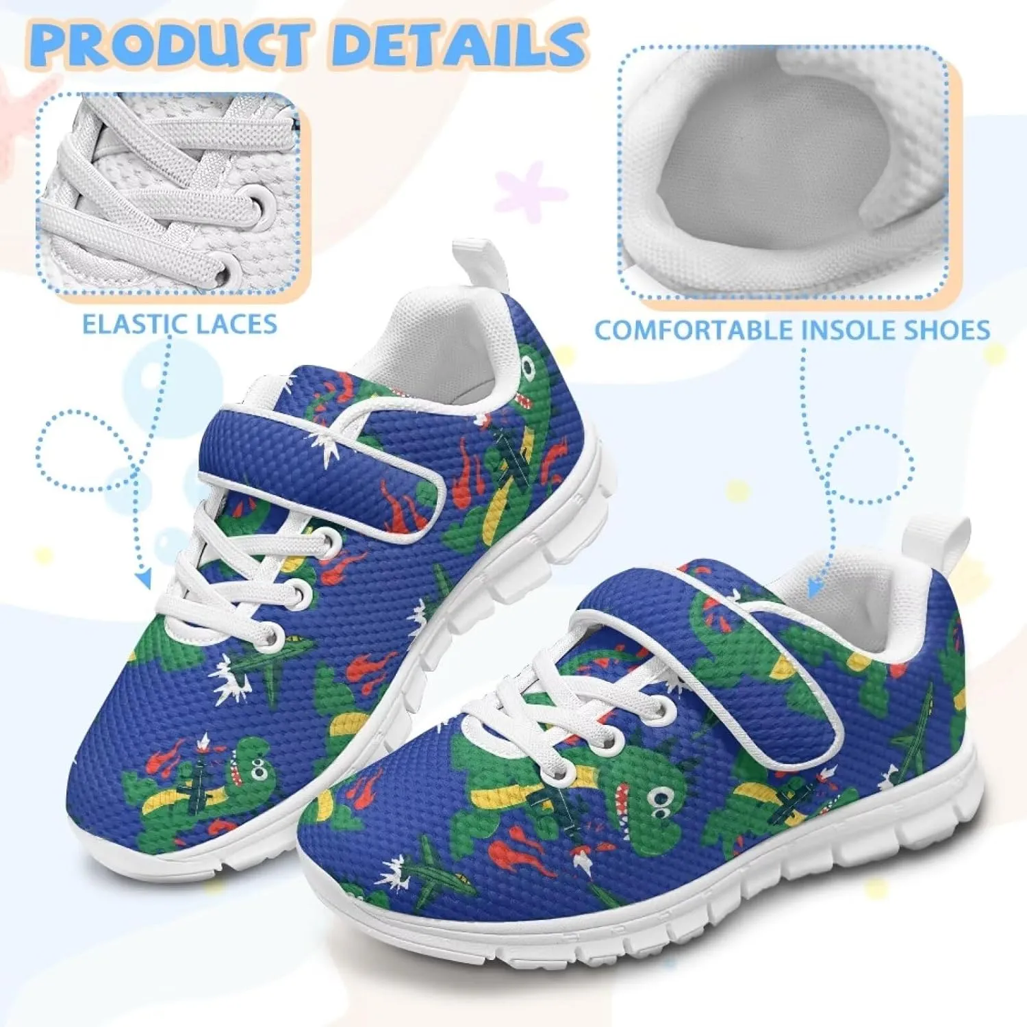 Boys Girls Single Buckle Sneakers,Lightweight Spring Outdoor Sports Shoes,Children Anti-Skid Mesh Cycling Sneaker