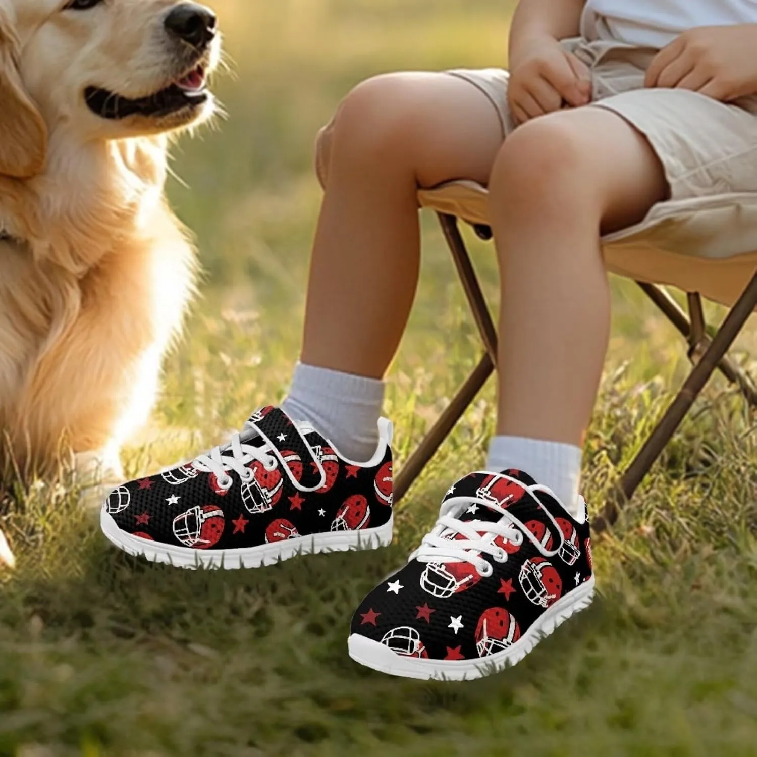 Boys Girls Single Buckle Sneakers,Lightweight Spring Outdoor Sports Shoes,Children Anti-Skid Mesh Cycling Sneaker