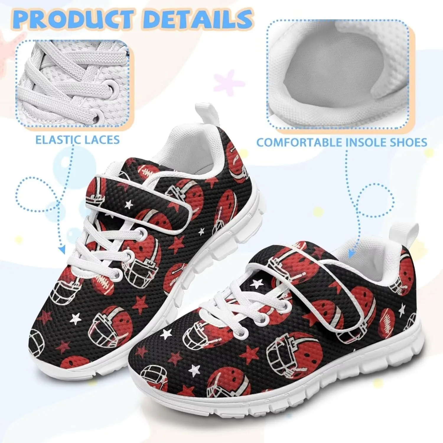 Boys Girls Single Buckle Sneakers,Lightweight Spring Outdoor Sports Shoes,Children Anti-Skid Mesh Cycling Sneaker