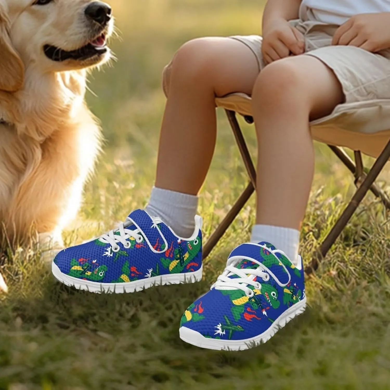 Boys Girls Single Buckle Sneakers,Lightweight Spring Outdoor Sports Shoes,Children Anti-Skid Mesh Cycling Sneaker