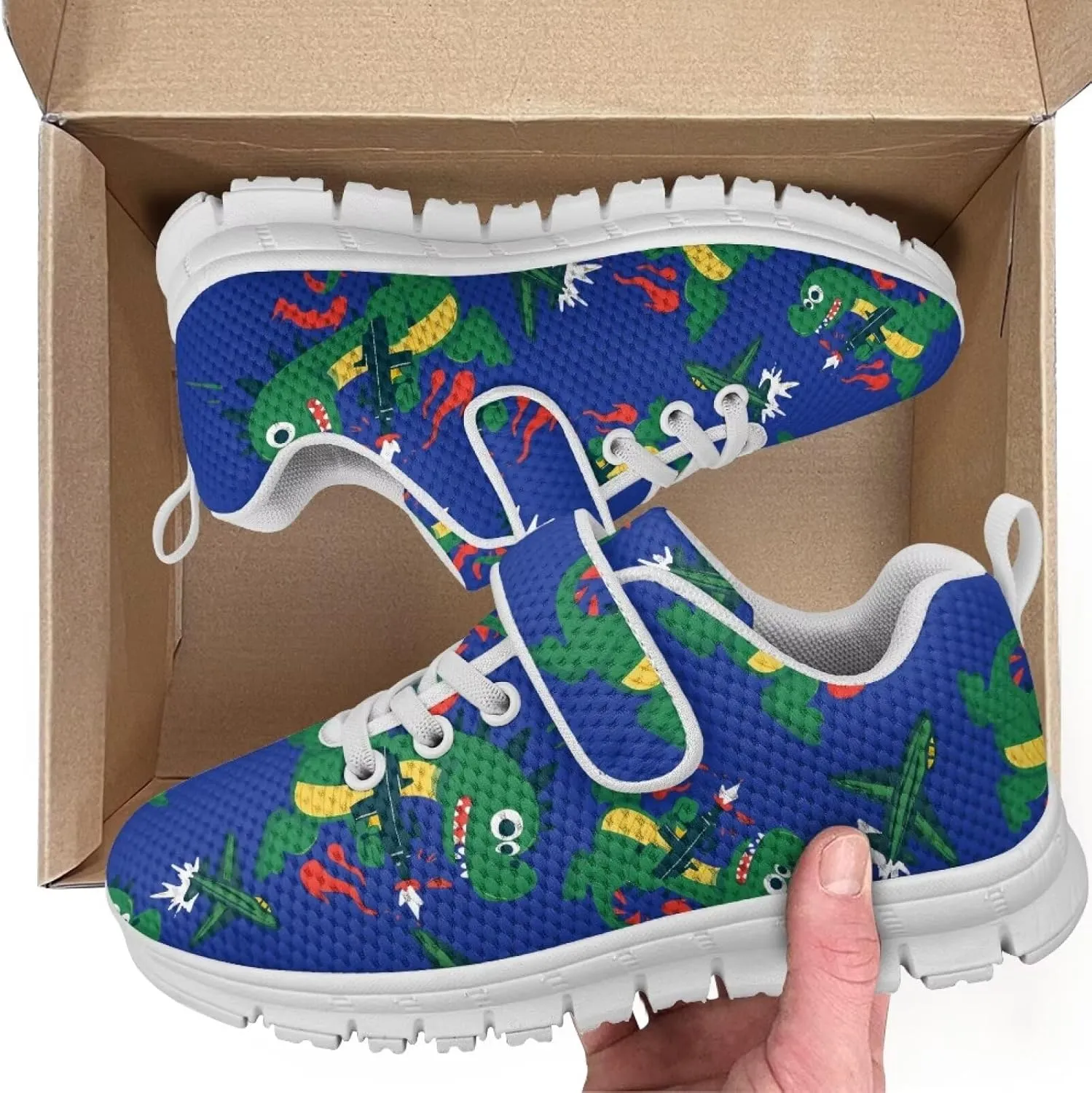Boys Girls Single Buckle Sneakers,Lightweight Spring Outdoor Sports Shoes,Children Anti-Skid Mesh Cycling Sneaker