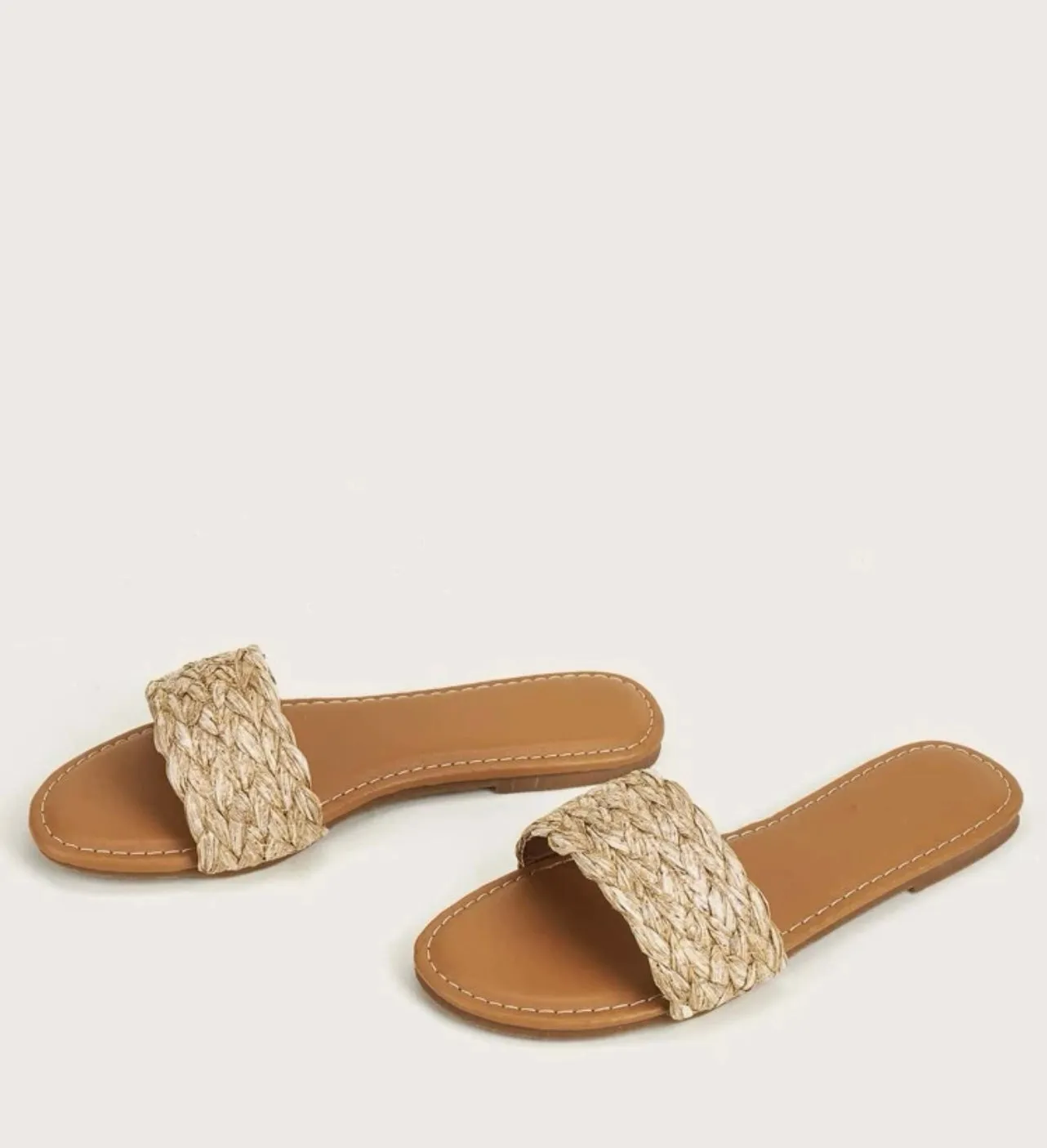 Braided detail slide sandals