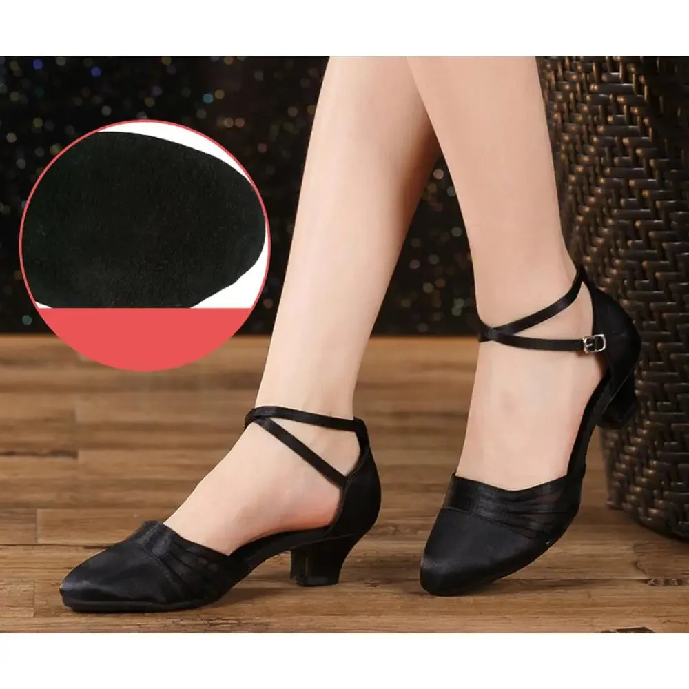 Brand New Latin Dance Shoes Modern Women Ballroom Tango Girls Ladies 3.5/5.5CM Heels With Softsole Sequins Cloth Dropshipping