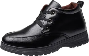 Breathable Dress Sneaker Men Shoes Casual High Top Cotton Shoes Old People Cotton Old Men Leather
