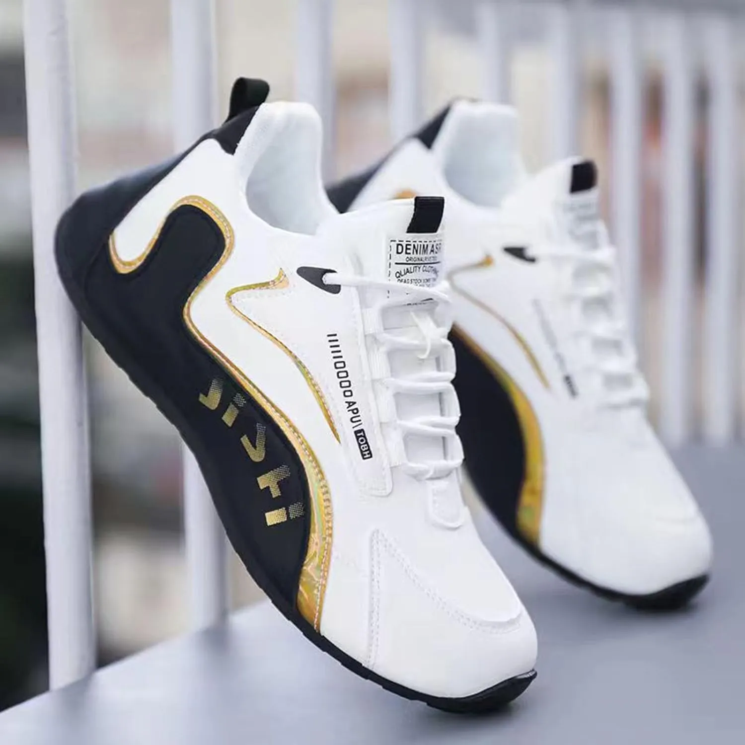 Breathable Dress Sneaker Men's Shoes Casual New Men's Shoes White Fashionable Sports Leather for