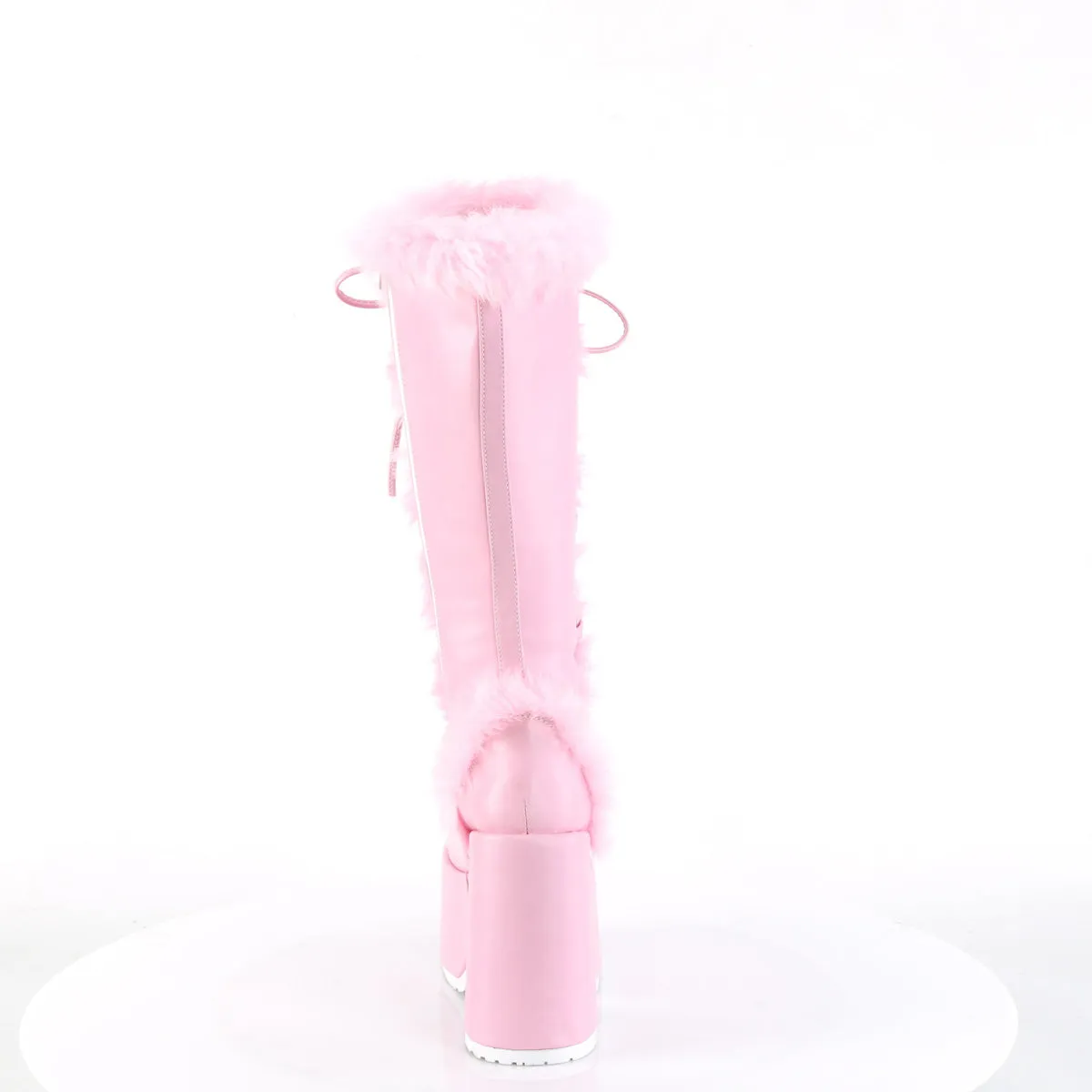 CAMEL-311 Demoniacult Alternative Footwear Women's Pink Calf High Boots