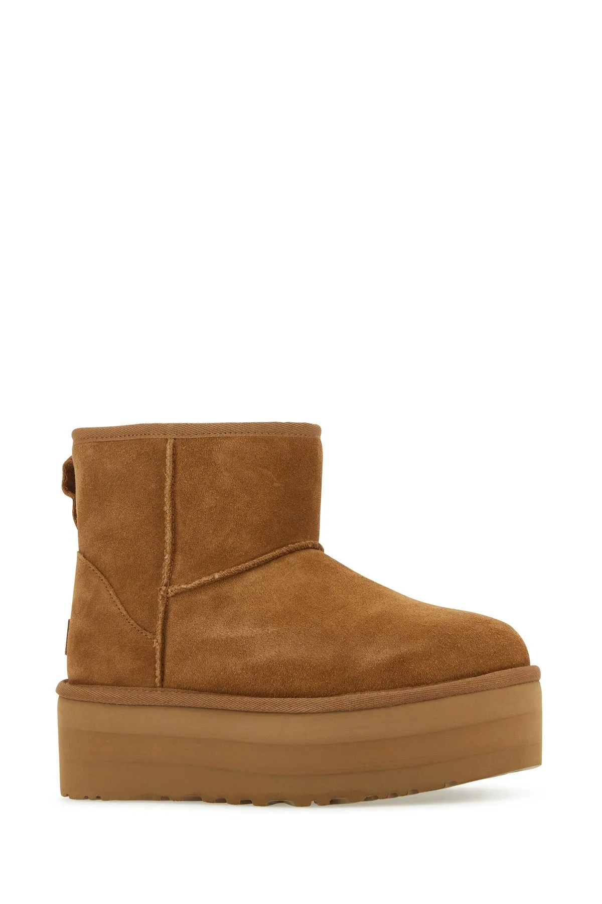 Camel suede Classic Mini Platform ankle boots