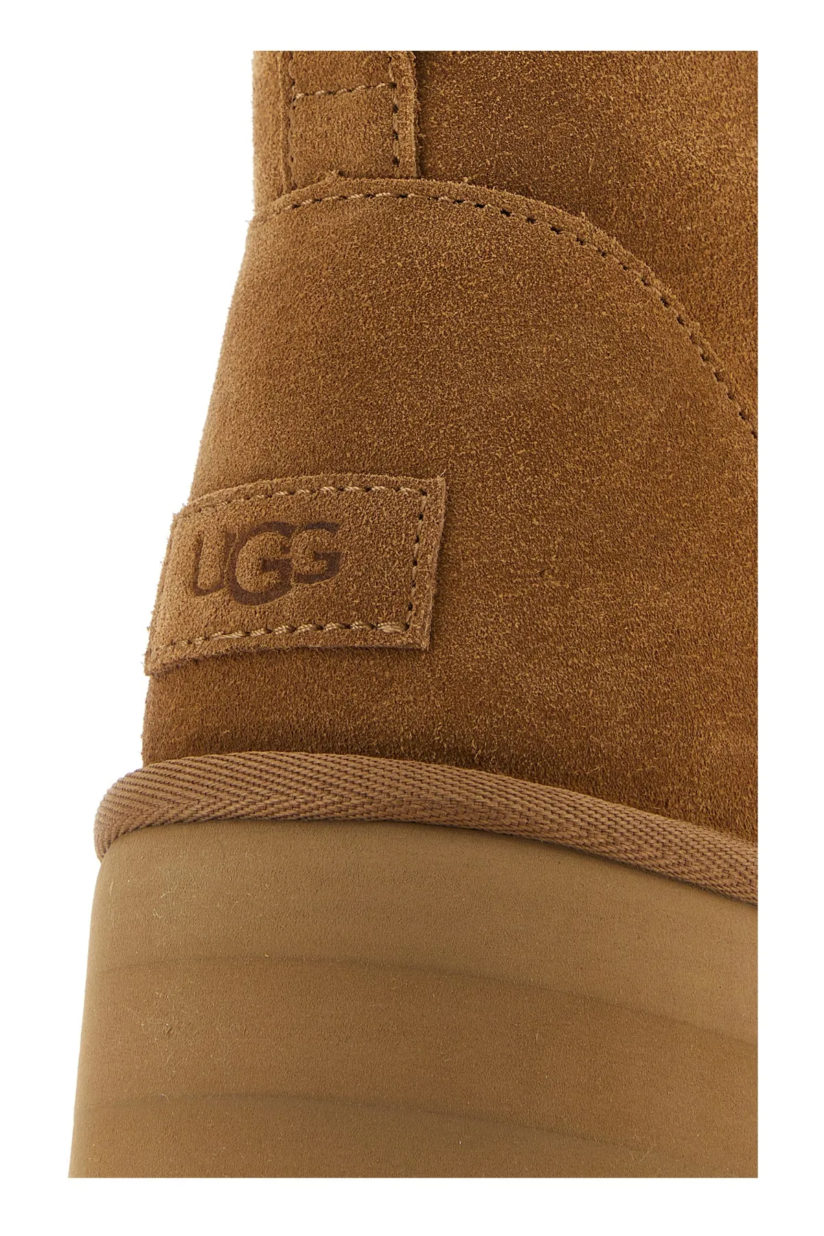 Camel suede Classic Mini Platform ankle boots
