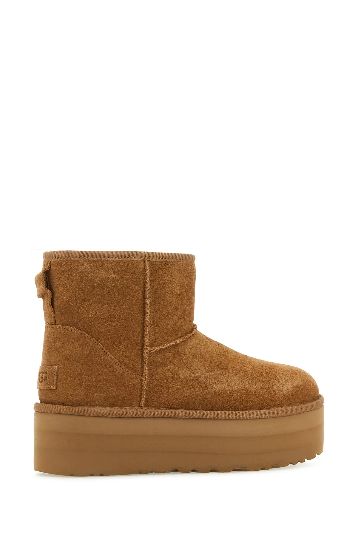 Camel suede Classic Mini Platform ankle boots