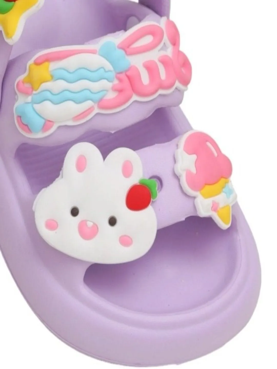 Candy Kingdom Lavender Sandals with Whimsical Dessert Charms for Girls