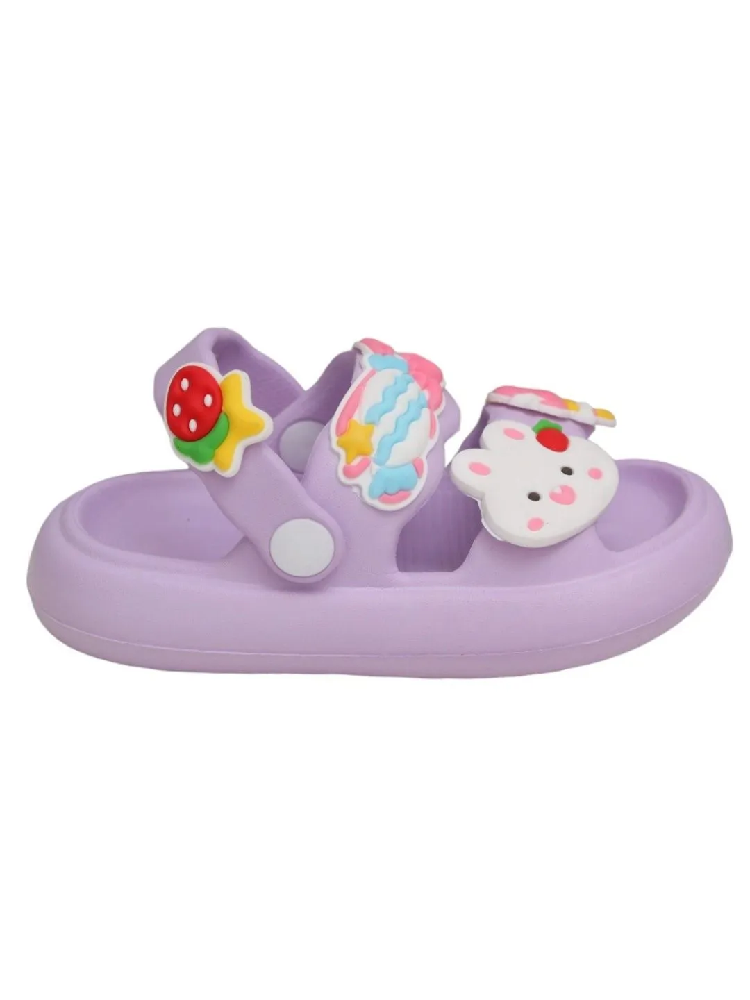 Candy Kingdom Lavender Sandals with Whimsical Dessert Charms for Girls