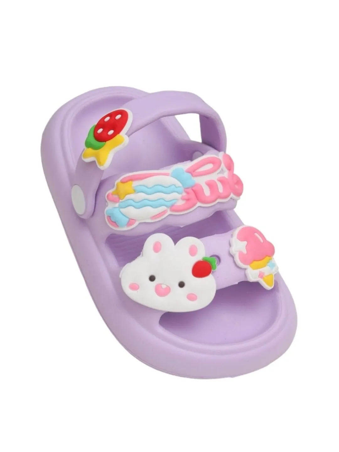 Candy Kingdom Lavender Sandals with Whimsical Dessert Charms for Girls