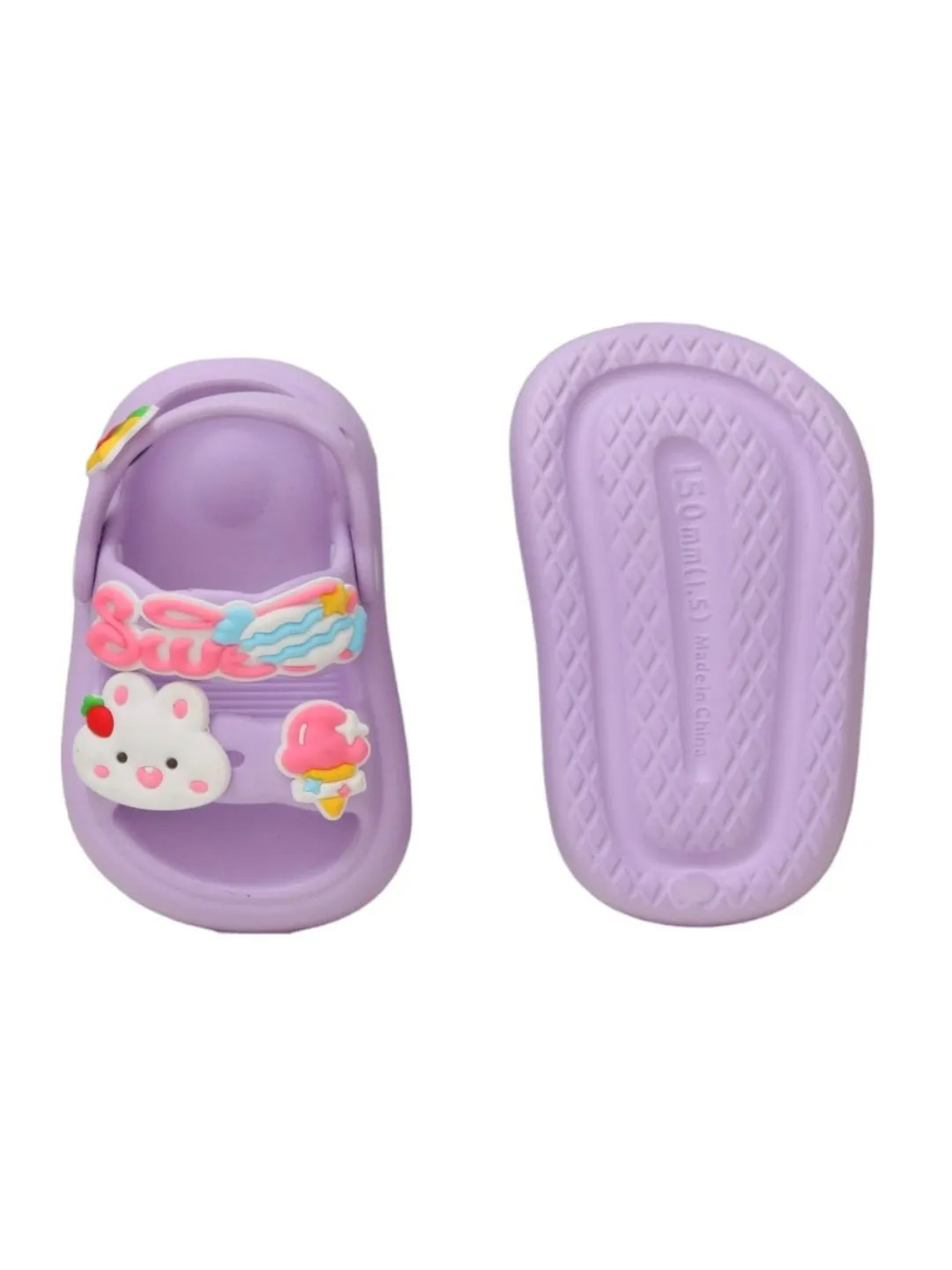 Candy Kingdom Lavender Sandals with Whimsical Dessert Charms for Girls