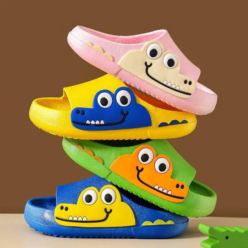 Cartoon Crocodile Kids Slippers