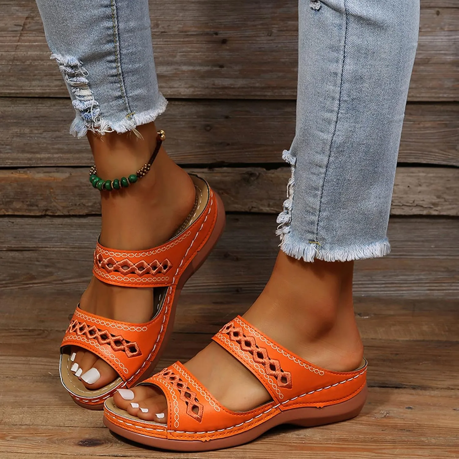 Cathalem Orthopedic Sandals for Women with Arch Support, Womens Summer Dressy Casual Sandals Comfortable Flip Flops Walking Sandals