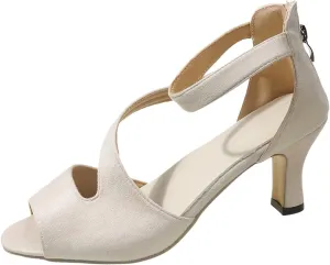 Cathalem Sandals For Women Dressy Summer Sandals Comfortable Dressy Open Toe Chunky High Heel Sandals With Buckle