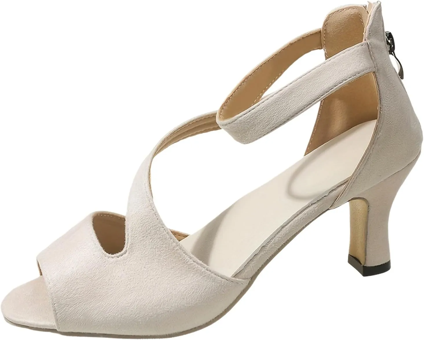 Cathalem Sandals For Women Dressy Summer Sandals Comfortable Dressy Open Toe Chunky High Heel Sandals With Buckle