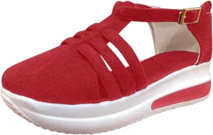 Cathalem Summer Sandals for Women 2024 Casual Closed Toe Sandals Ankle Strap Closed Toe Espadrilles Wedge Sandals