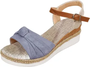 Cathalem Summer Sandals for Women 2024 Dressy Open Toe Ankle Strap Casual Low Heel Slip on Sandals Espadrille Sandals