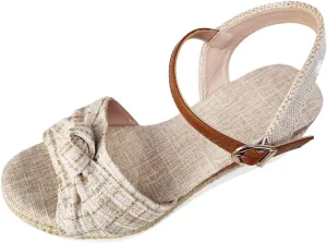 Cathalem Summer Sandals for Women 2024 Dressy Open Toe Ankle Strap Casual Low Heel Slip on Sandals Espadrille Sandals