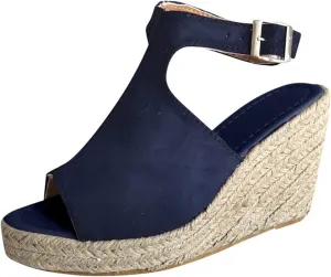 Cathalem Summer Sandals for Women 2024, Womens Espadrille Wedge Sandals Open Toe Ankle Strap Buckle Platform Sandals
