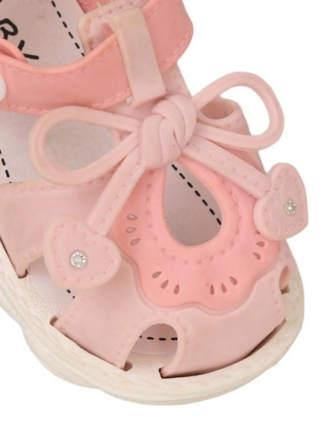 Charming Pink Bow Sandals with Glitter Accents For Girls