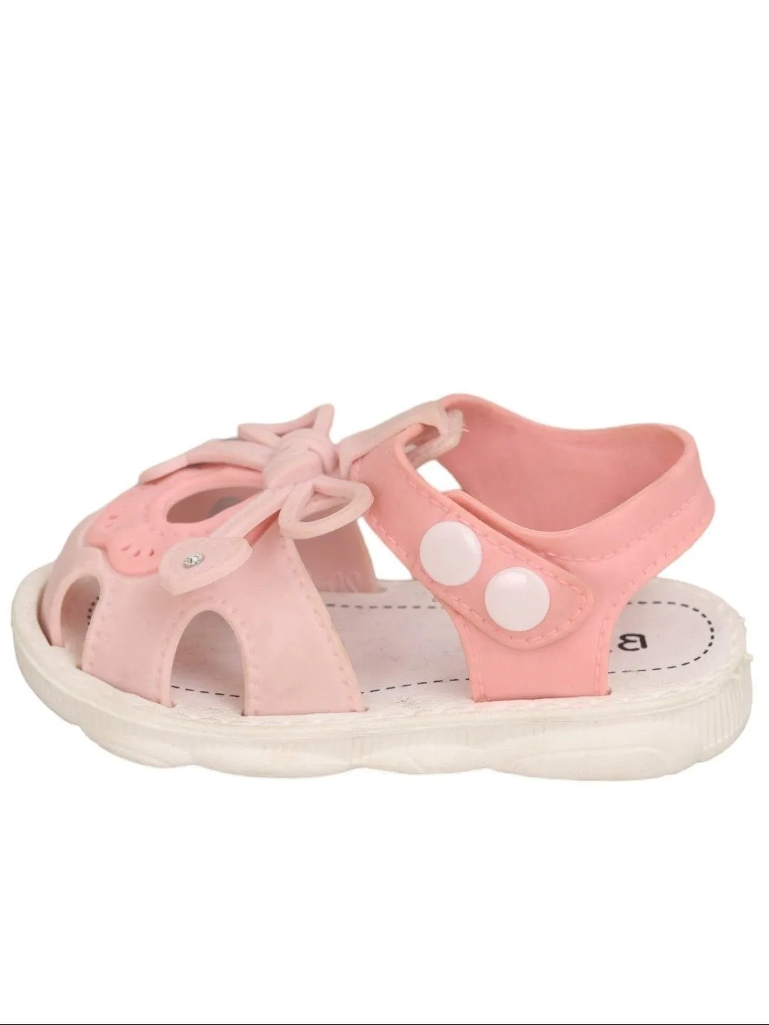 Charming Pink Bow Sandals with Glitter Accents For Girls