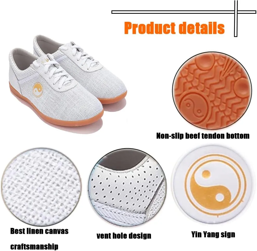 Chi Kung Shoes Martial Arts Boxing Shoes,Traditional Kung Fu Tai Chi Wushu Shaolin Qi Gong Beijing Trainer Wing Chun Slipper Sneaker Footwear for Men Women,