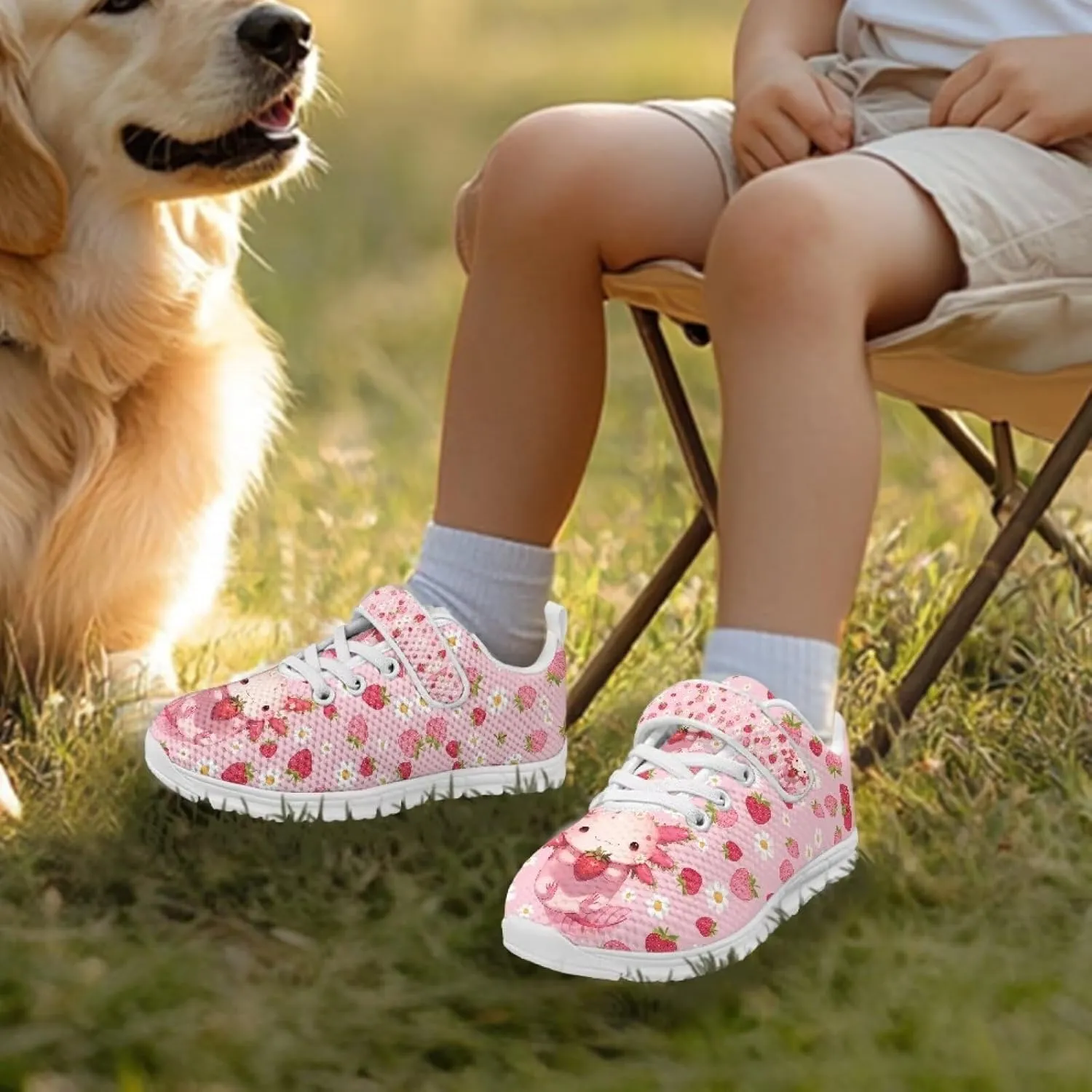 Children's Single Buckle Sneakers,Teen Spring Sports Shoes,Anti-Skid Mesh Cycling Hiking Sneakers for Boys Girls