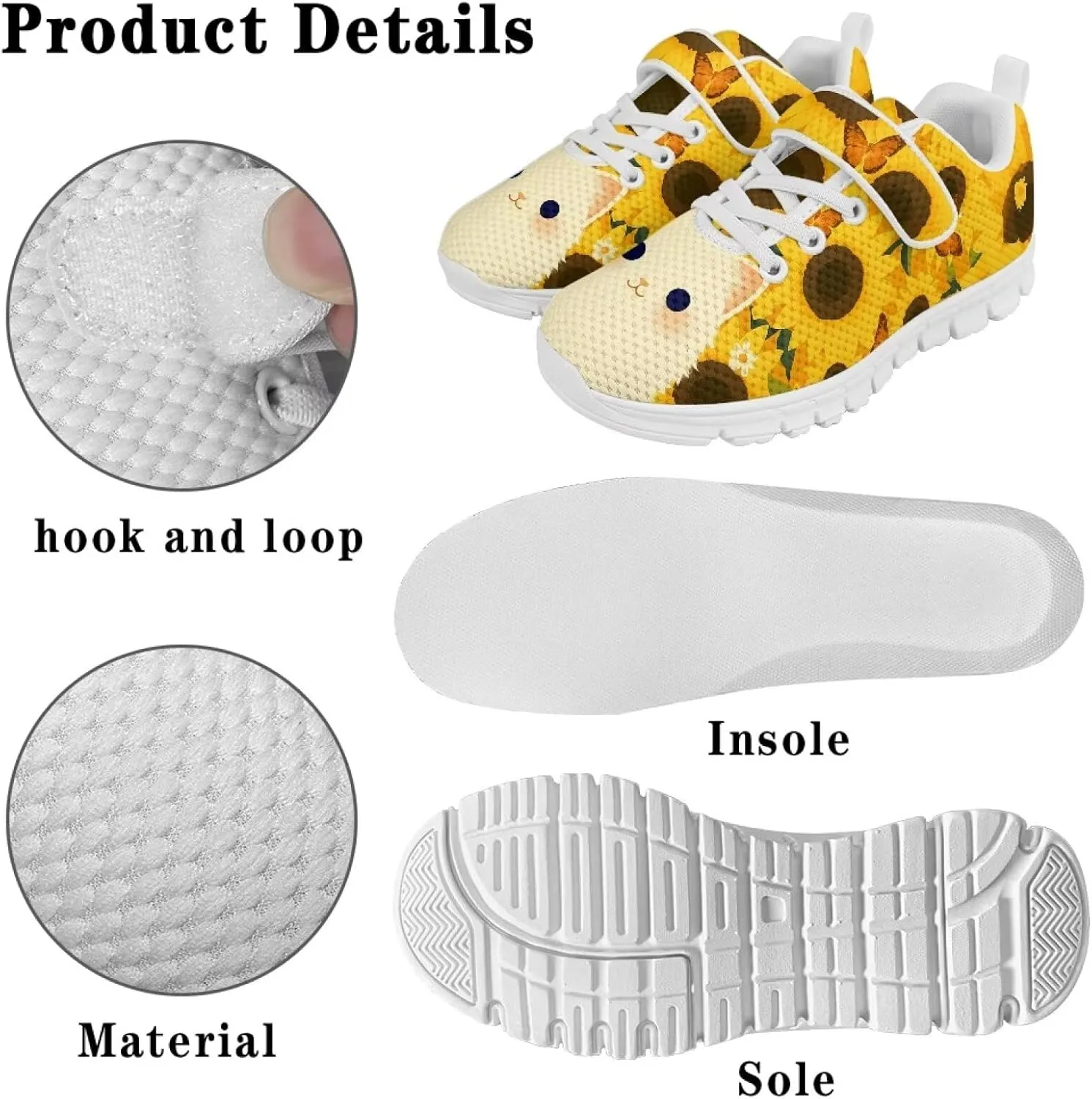 Children's Single Buckle Sneakers,Teen Spring Sports Shoes,Anti-Skid Mesh Cycling Hiking Sneakers for Boys Girls
