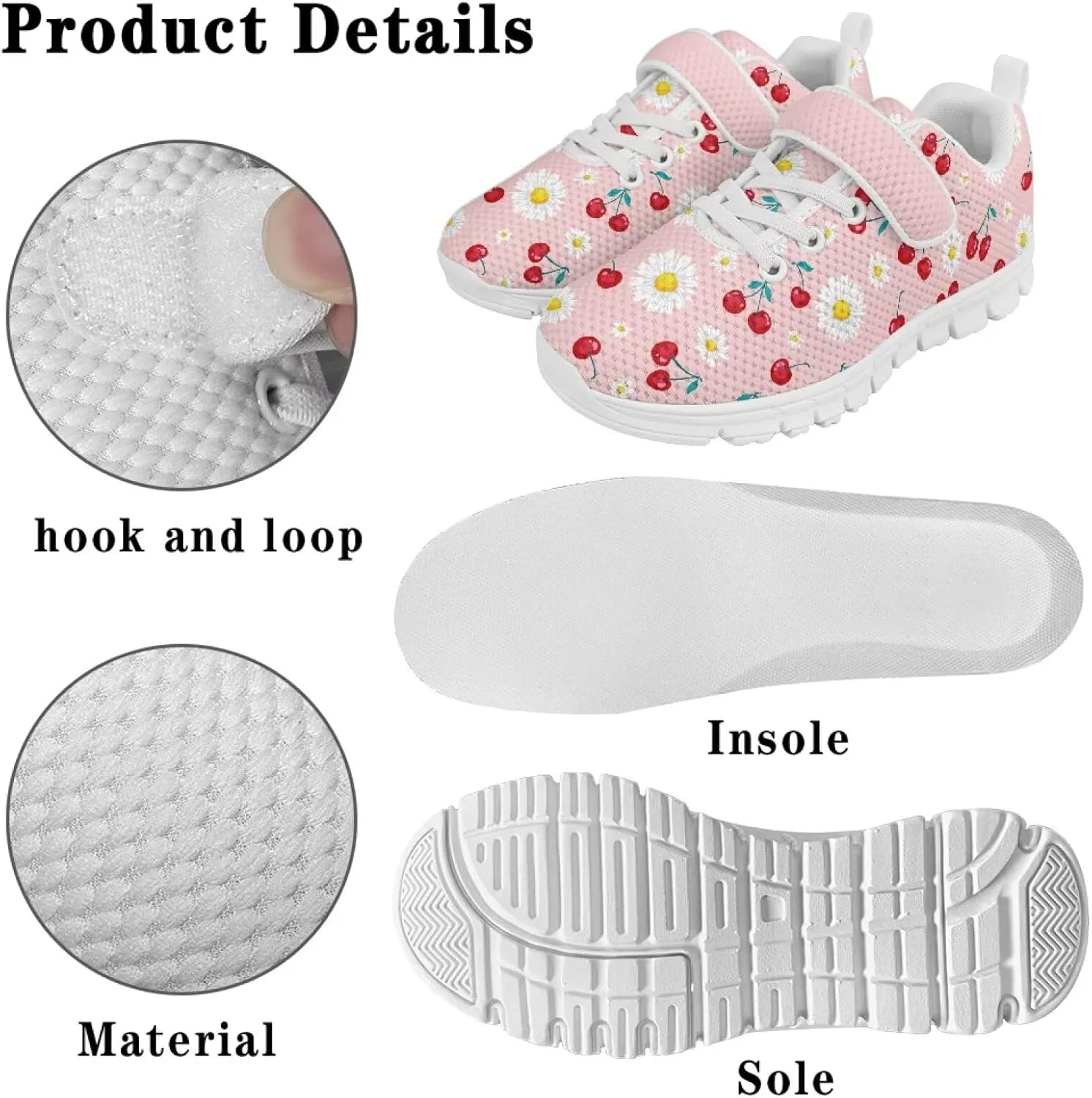 Children's Single Buckle Sneakers,Teen Spring Sports Shoes,Anti-Skid Mesh Cycling Hiking Sneakers for Boys Girls