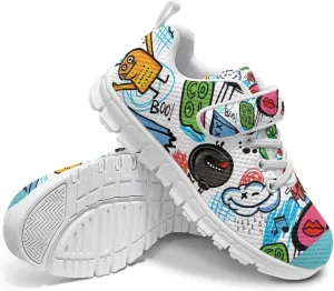 Children's Single Buckle Sneakers,Teen Spring Sports Shoes,Anti-Skid Mesh Cycling Hiking Sneakers for Boys Girls
