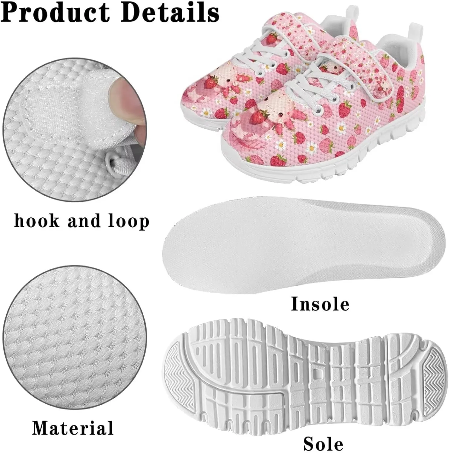 Children's Single Buckle Sneakers,Teen Spring Sports Shoes,Anti-Skid Mesh Cycling Hiking Sneakers for Boys Girls