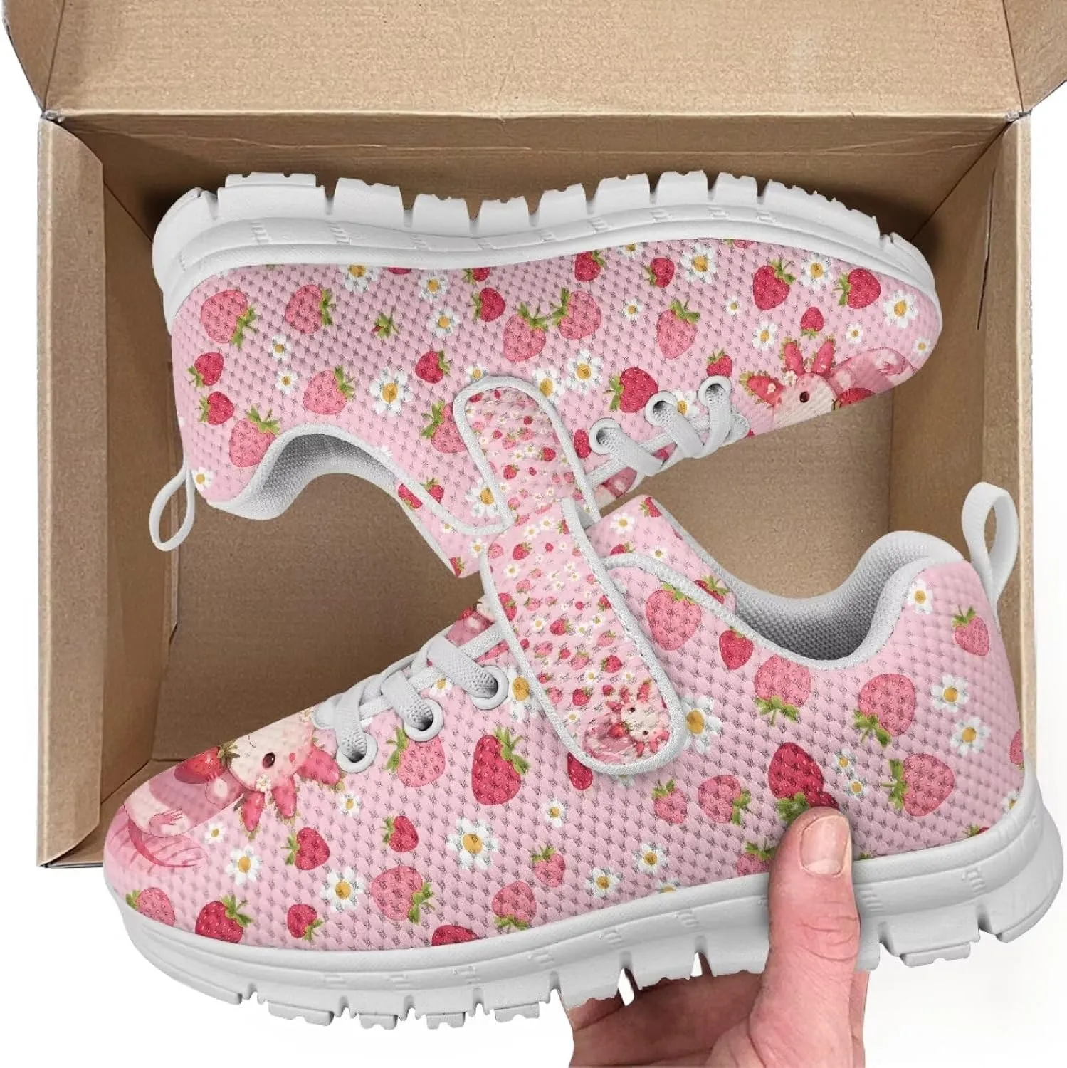 Children's Single Buckle Sneakers,Teen Spring Sports Shoes,Anti-Skid Mesh Cycling Hiking Sneakers for Boys Girls