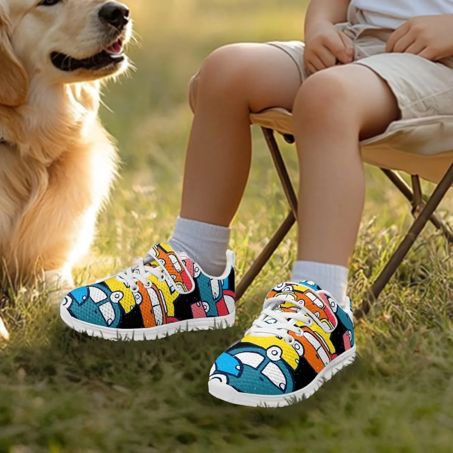 Children's Single Buckle Sneakers,Teen Spring Sports Shoes,Anti-Skid Mesh Cycling Hiking Sneakers for Boys Girls