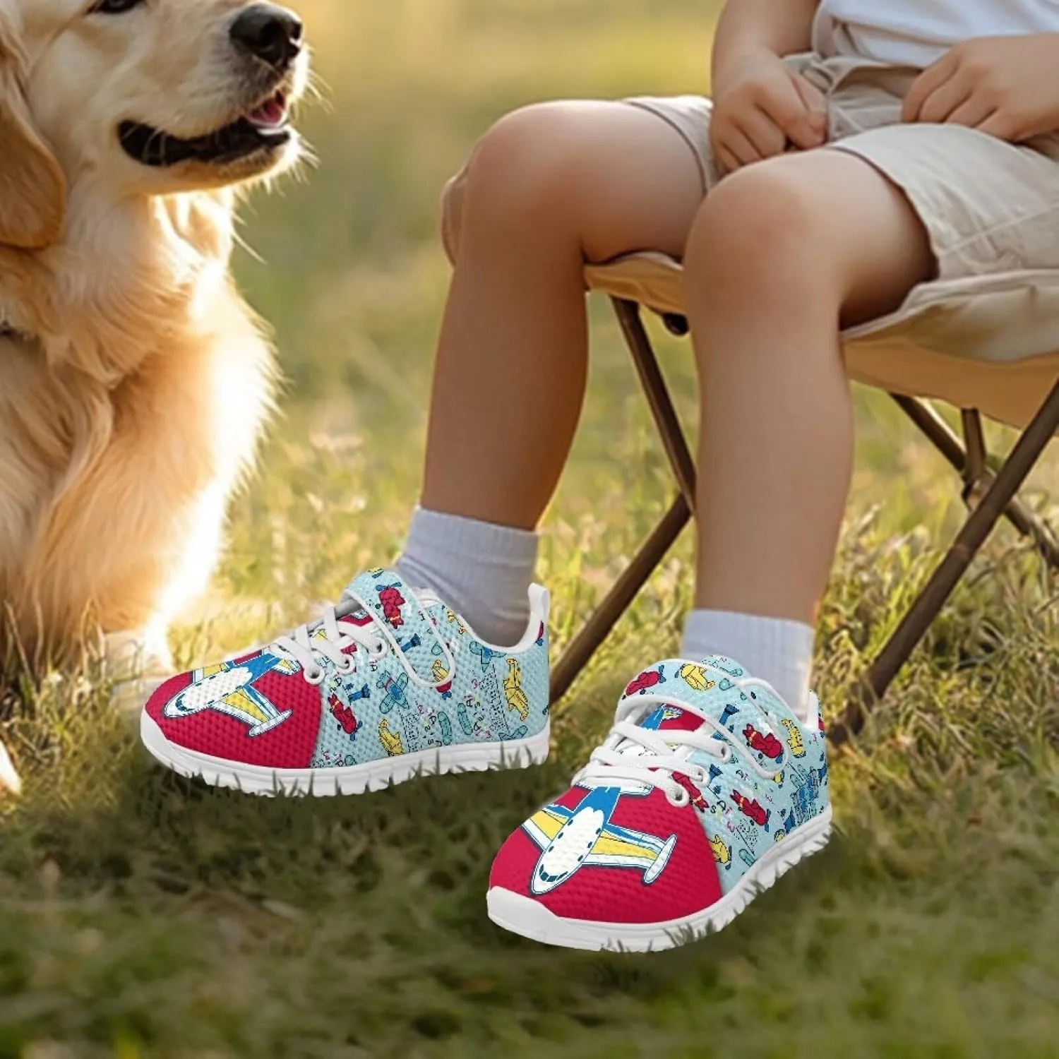 Children's Single Buckle Sneakers,Teen Spring Sports Shoes,Anti-Skid Mesh Cycling Hiking Sneakers for Boys Girls