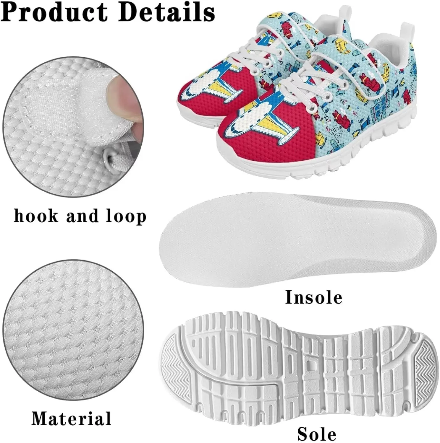 Children's Single Buckle Sneakers,Teen Spring Sports Shoes,Anti-Skid Mesh Cycling Hiking Sneakers for Boys Girls