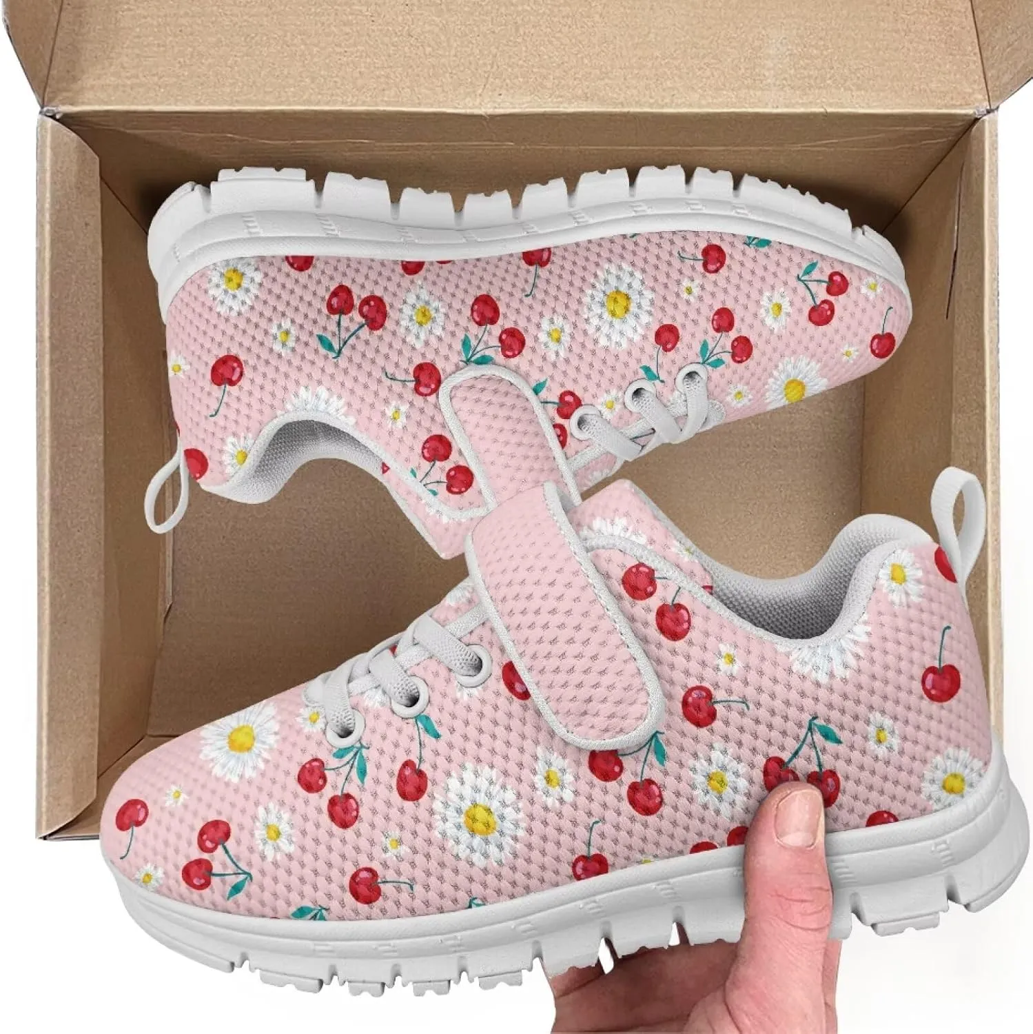 Children's Single Buckle Sneakers,Teen Spring Sports Shoes,Anti-Skid Mesh Cycling Hiking Sneakers for Boys Girls