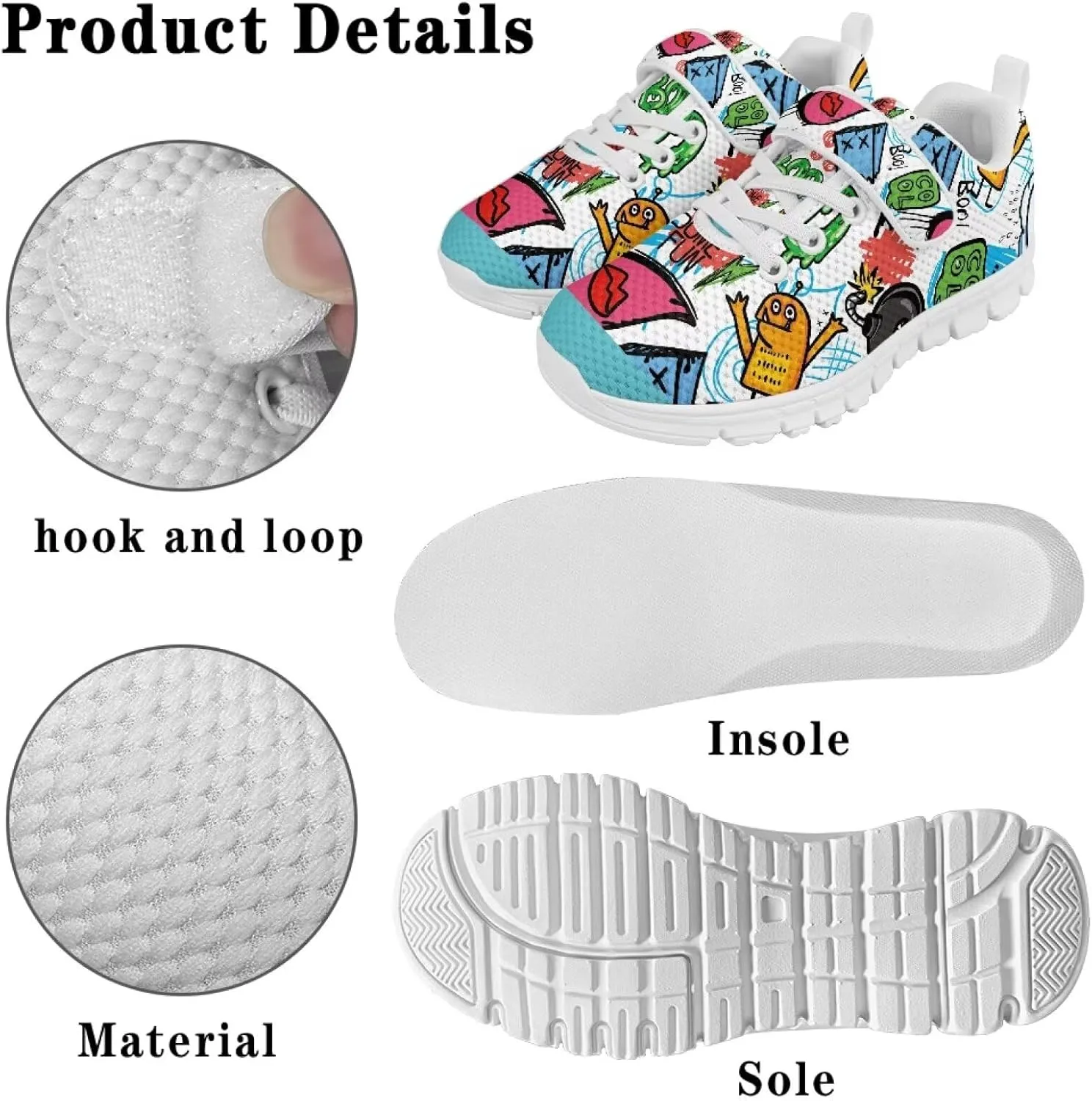 Children's Single Buckle Sneakers,Teen Spring Sports Shoes,Anti-Skid Mesh Cycling Hiking Sneakers for Boys Girls