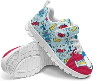 Children's Single Buckle Sneakers,Teen Spring Sports Shoes,Anti-Skid Mesh Cycling Hiking Sneakers for Boys Girls