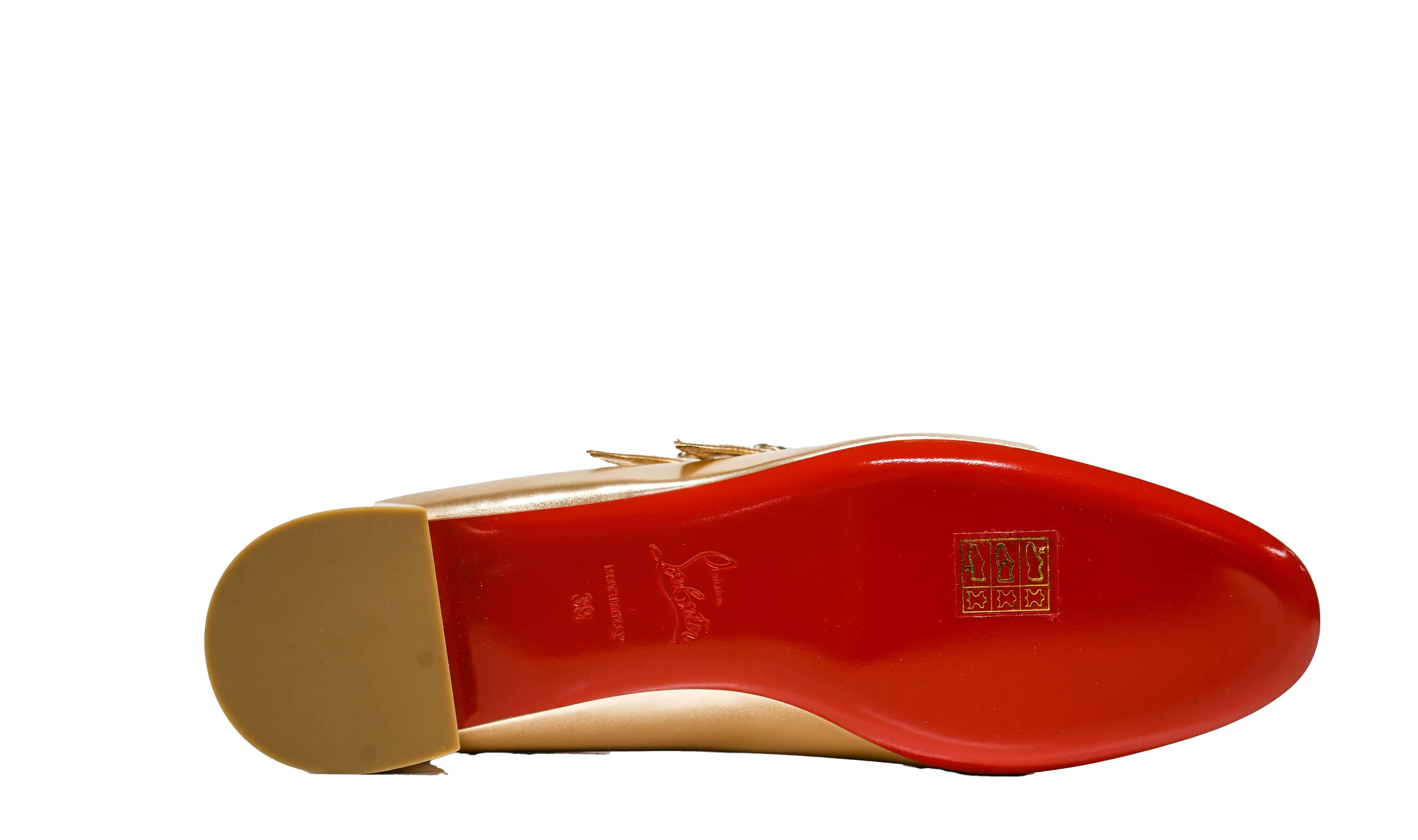 Christian Louboutin Women's leather Metallic Rose Mary Jane Flats 40% OFF