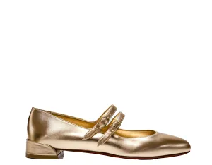 Christian Louboutin Women's leather Metallic Rose Mary Jane Flats 40% OFF