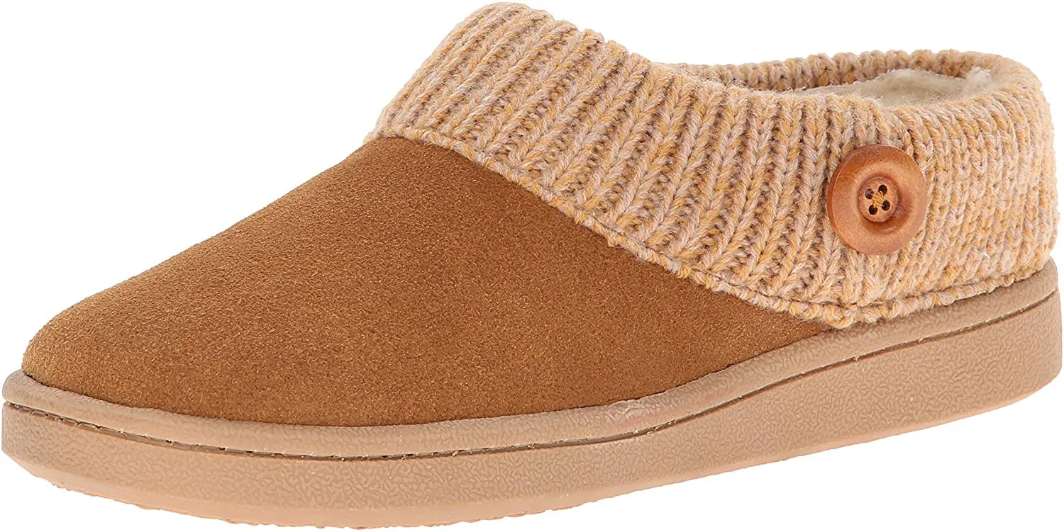 Clarks Fairisle Cinnamon Scuff Leather Rounded Closed Toe Slip On Slipper Mules